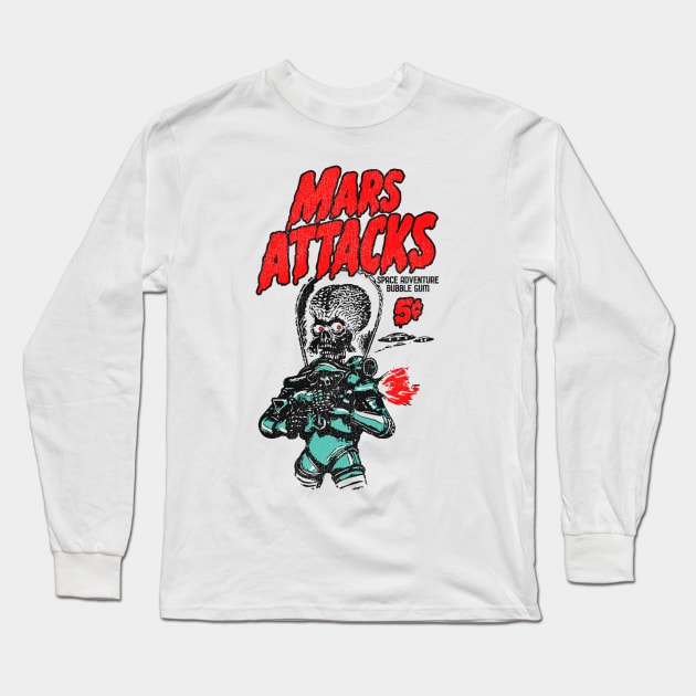 Mars Attacks Bubble Gum Long Sleeve T-Shirt by darklordpug